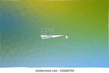 multicolor green, blue  geometric rumpled triangular low poly style gradient illustration graphic background. Vector polygonal design for your business.