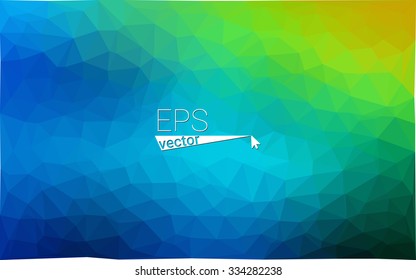 multicolor green, blue  geometric rumpled triangular low poly style gradient illustration graphic background. Vector polygonal design for your business.
