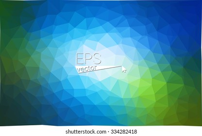 multicolor green, blue  geometric rumpled triangular low poly style gradient illustration graphic background. Vector polygonal design for your business.