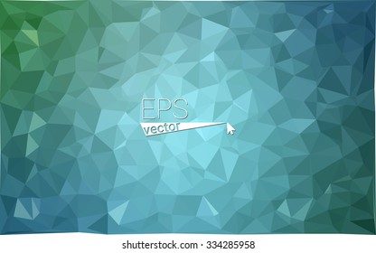multicolor green, blue  geometric rumpled triangular low poly style gradient illustration graphic background. Vector polygonal design for your business.