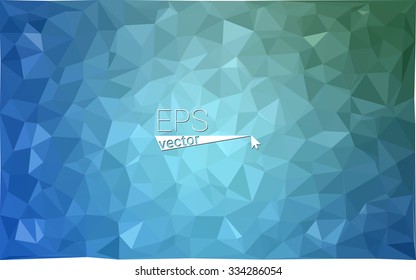 multicolor green, blue  geometric rumpled triangular low poly style gradient illustration graphic background. Vector polygonal design for your business.