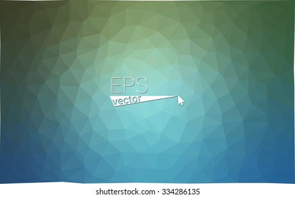 multicolor green, blue  geometric rumpled triangular low poly style gradient illustration graphic background. Vector polygonal design for your business.