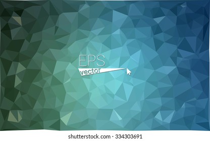 multicolor green, blue  geometric rumpled triangular low poly style gradient illustration graphic background. Vector polygonal design for your business.