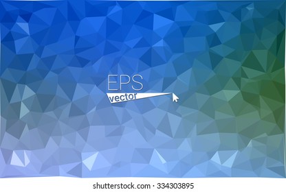 multicolor green, blue  geometric rumpled triangular low poly style gradient illustration graphic background. Vector polygonal design for your business.