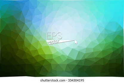 multicolor green, blue  geometric rumpled triangular low poly style gradient illustration graphic background. Vector polygonal design for your business.
