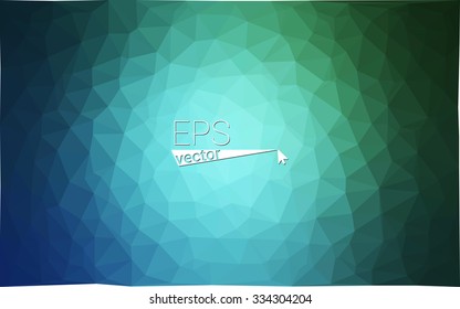 multicolor green, blue  geometric rumpled triangular low poly style gradient illustration graphic background. Vector polygonal design for your business.