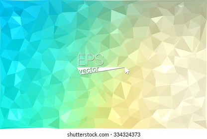 multicolor green, blue  geometric rumpled triangular low poly style gradient illustration graphic background. Vector polygonal design for your business.