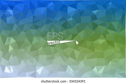 multicolor green, blue  geometric rumpled triangular low poly style gradient illustration graphic background. Vector polygonal design for your business.