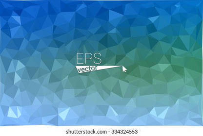 multicolor green, blue  geometric rumpled triangular low poly style gradient illustration graphic background. Vector polygonal design for your business.