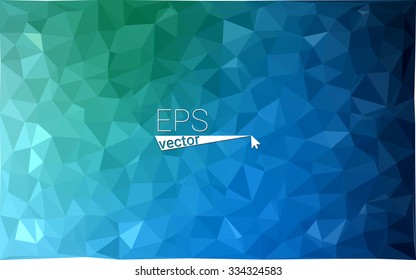 multicolor green, blue  geometric rumpled triangular low poly style gradient illustration graphic background. Vector polygonal design for your business.