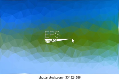 multicolor green, blue  geometric rumpled triangular low poly style gradient illustration graphic background. Vector polygonal design for your business.