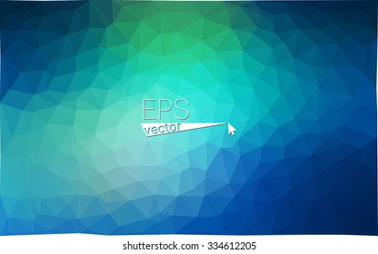 multicolor green, blue  geometric rumpled triangular low poly style gradient illustration graphic background. Vector polygonal design for your business.