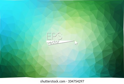 multicolor green, blue  geometric rumpled triangular low poly style gradient illustration graphic background. Vector polygonal design for your business.
