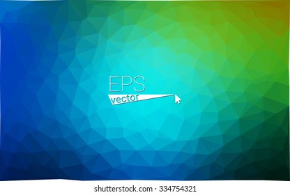 multicolor green, blue  geometric rumpled triangular low poly style gradient illustration graphic background. Vector polygonal design for your business.