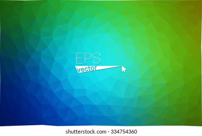 multicolor green, blue  geometric rumpled triangular low poly style gradient illustration graphic background. Vector polygonal design for your business.