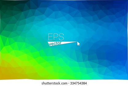 multicolor green, blue  geometric rumpled triangular low poly style gradient illustration graphic background. Vector polygonal design for your business.