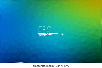 multicolor green, blue  geometric rumpled triangular low poly style gradient illustration graphic background. Vector polygonal design for your business.