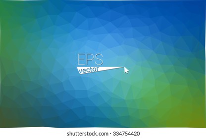 multicolor green, blue  geometric rumpled triangular low poly style gradient illustration graphic background. Vector polygonal design for your business.