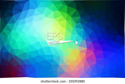 multicolor green, blue  geometric rumpled triangular low poly style gradient illustration graphic background. Vector polygonal design for your business.