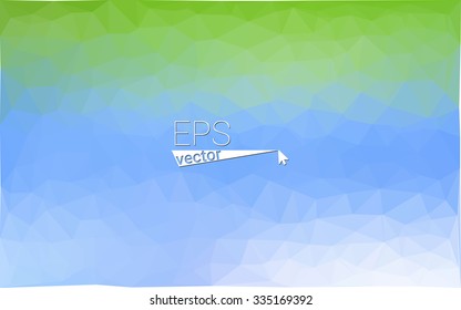 multicolor green, blue  geometric rumpled triangular low poly style gradient illustration graphic background. Vector polygonal design for your business.