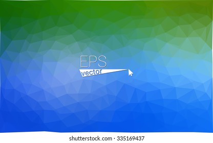 multicolor green, blue  geometric rumpled triangular low poly style gradient illustration graphic background. Vector polygonal design for your business.