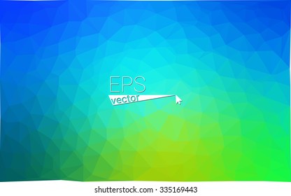 multicolor green, blue  geometric rumpled triangular low poly style gradient illustration graphic background. Vector polygonal design for your business.