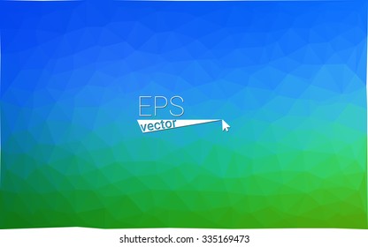 multicolor green, blue  geometric rumpled triangular low poly style gradient illustration graphic background. Vector polygonal design for your business.