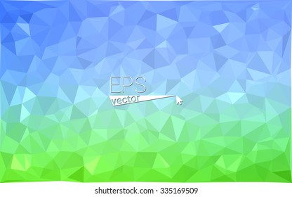 multicolor green, blue  geometric rumpled triangular low poly style gradient illustration graphic background. Vector polygonal design for your business.