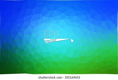 multicolor green, blue  geometric rumpled triangular low poly style gradient illustration graphic background. Vector polygonal design for your business.
