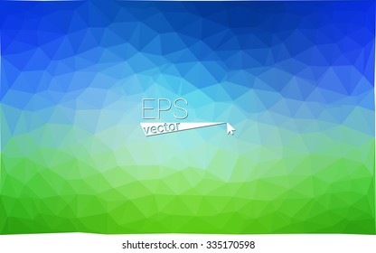 multicolor green, blue  geometric rumpled triangular low poly style gradient illustration graphic background. Vector polygonal design for your business.