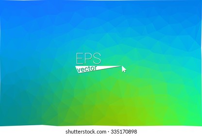 multicolor green, blue  geometric rumpled triangular low poly style gradient illustration graphic background. Vector polygonal design for your business.