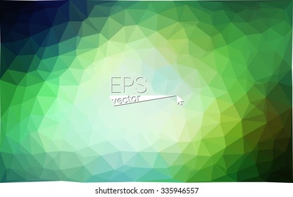 multicolor green, blue  geometric rumpled triangular low poly style gradient illustration graphic background. Vector polygonal design for your business.