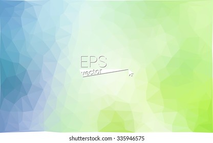 multicolor green, blue  geometric rumpled triangular low poly style gradient illustration graphic background. Vector polygonal design for your business.