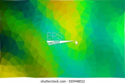 multicolor green, blue  geometric rumpled triangular low poly style gradient illustration graphic background. Vector polygonal design for your business.