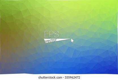 multicolor green, blue  geometric rumpled triangular low poly style gradient illustration graphic background. Vector polygonal design for your business.
