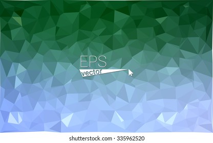 multicolor green, blue  geometric rumpled triangular low poly style gradient illustration graphic background. Vector polygonal design for your business.