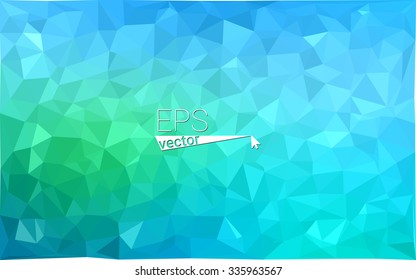 multicolor green, blue  geometric rumpled triangular low poly style gradient illustration graphic background. Vector polygonal design for your business.