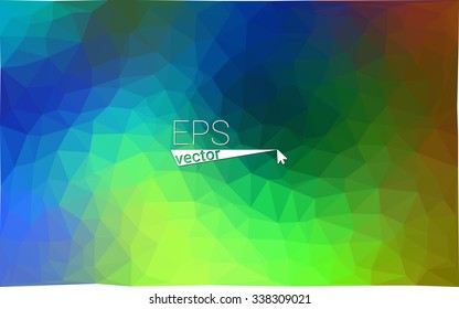 multicolor green, blue geometric rumpled triangular low poly origami style gradient illustration graphic background. Vector polygonal design for your business.