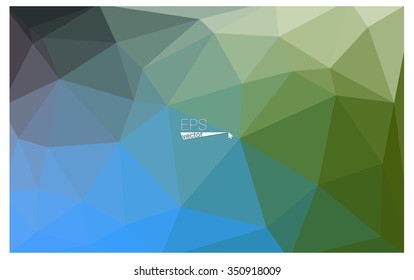 multicolor green, blue geometric rumpled triangular low poly origami style gradient illustration graphic background. Vector polygonal design for your business.