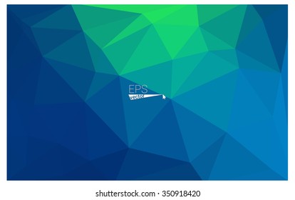 multicolor green, blue geometric rumpled triangular low poly origami style gradient illustration graphic background. Vector polygonal design for your business.