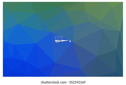 multicolor green, blue geometric rumpled triangular low poly origami style gradient illustration graphic background. Vector polygonal design for your business.
