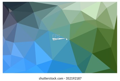 multicolor green, blue geometric rumpled triangular low poly origami style gradient illustration graphic background. Vector polygonal design for your business.