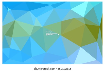 multicolor green, blue geometric rumpled triangular low poly origami style gradient illustration graphic background. Vector polygonal design for your business.