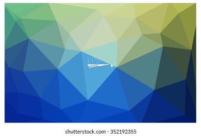 multicolor green, blue geometric rumpled triangular low poly origami style gradient illustration graphic background. Vector polygonal design for your business.