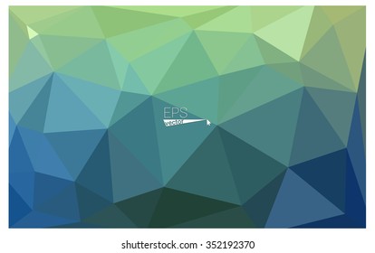 multicolor green, blue geometric rumpled triangular low poly origami style gradient illustration graphic background. Vector polygonal design for your business.