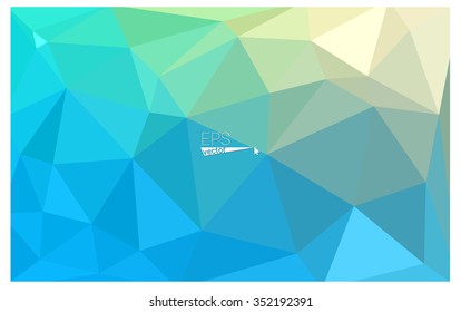 multicolor green, blue geometric rumpled triangular low poly origami style gradient illustration graphic background. Vector polygonal design for your business.