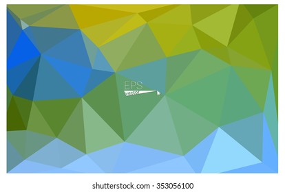 multicolor green, blue geometric rumpled triangular low poly origami style gradient illustration graphic background. Vector polygonal design for your business.