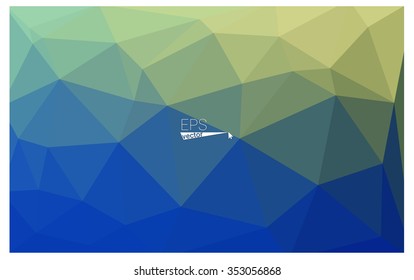 multicolor green, blue geometric rumpled triangular low poly origami style gradient illustration graphic background. Vector polygonal design for your business.
