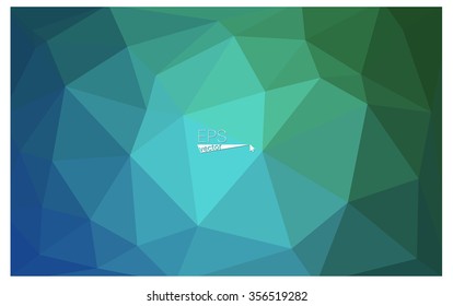 multicolor green, blue geometric rumpled triangular low poly origami style gradient illustration graphic background. Vector polygonal design for your business.
