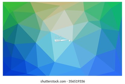 multicolor green, blue geometric rumpled triangular low poly origami style gradient illustration graphic background. Vector polygonal design for your business.